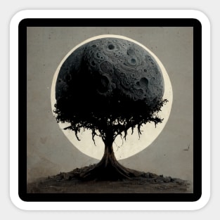 Moon Tree and Sun Sticker